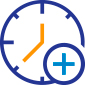 Horas extra icono.
